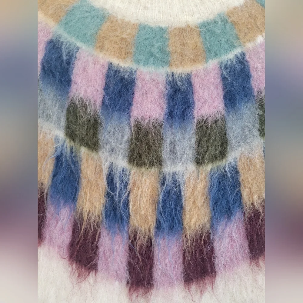 Madewell Brushed Checkerboard Fair Isle Sweater Size M - Picture 2 of 7